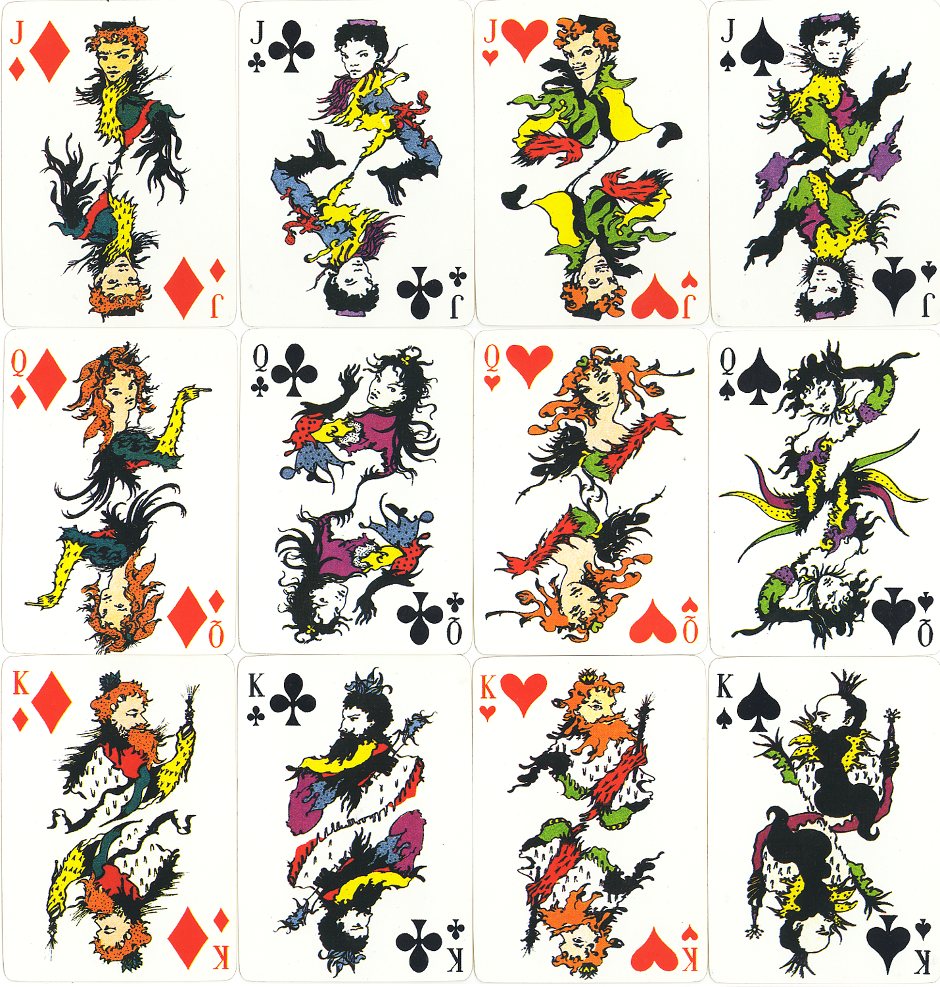 playing cards designed by Argentinian artist Leonor Fini