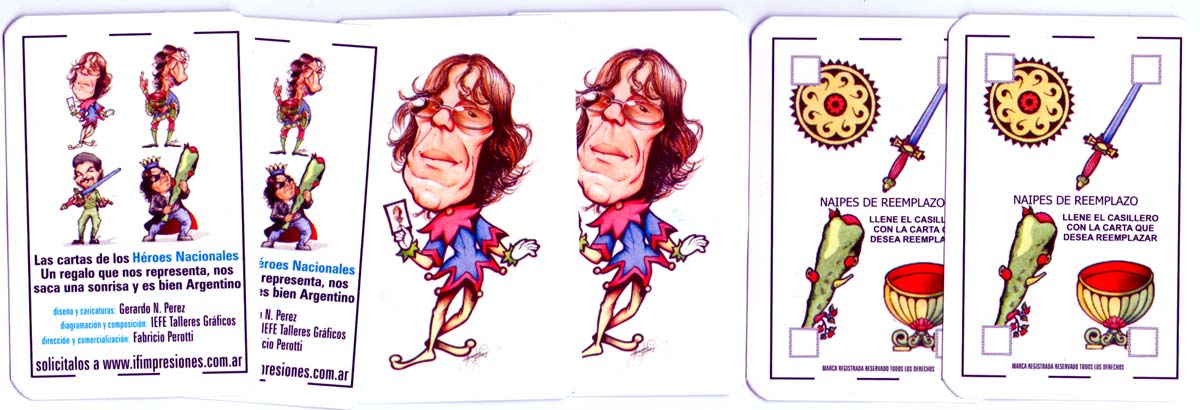 Naipes Truco “Únicos” con Caricaturas de Héroes Nacionales, designed by Gerardo N. Perez, 2006 Naipes Truco “Únicos” con Caricaturas de Héroes Nacionales, designed by Gerardo N. Perez, 2006