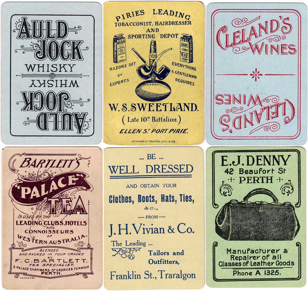 Advertising Backs by William Detmold Ltd c.1910-1920s