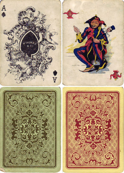 “W Thomas & Co” Ace of Spades, Joker and backs, c.1900-1910