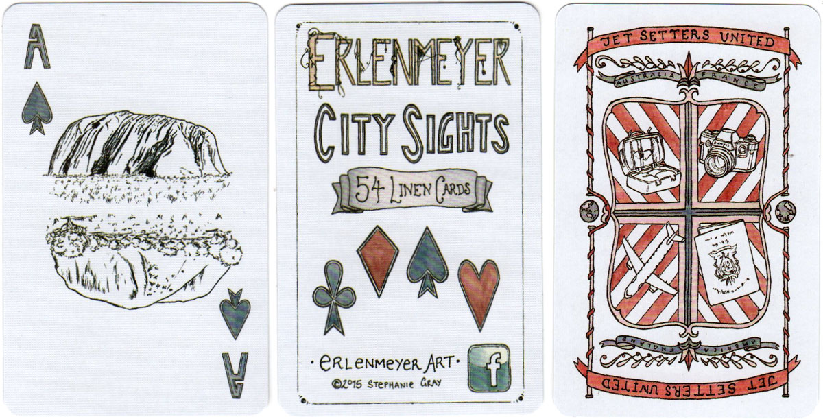 Erlenmeyer City Sights hand-illustrated playing cards by Stephanie Gray, 2015