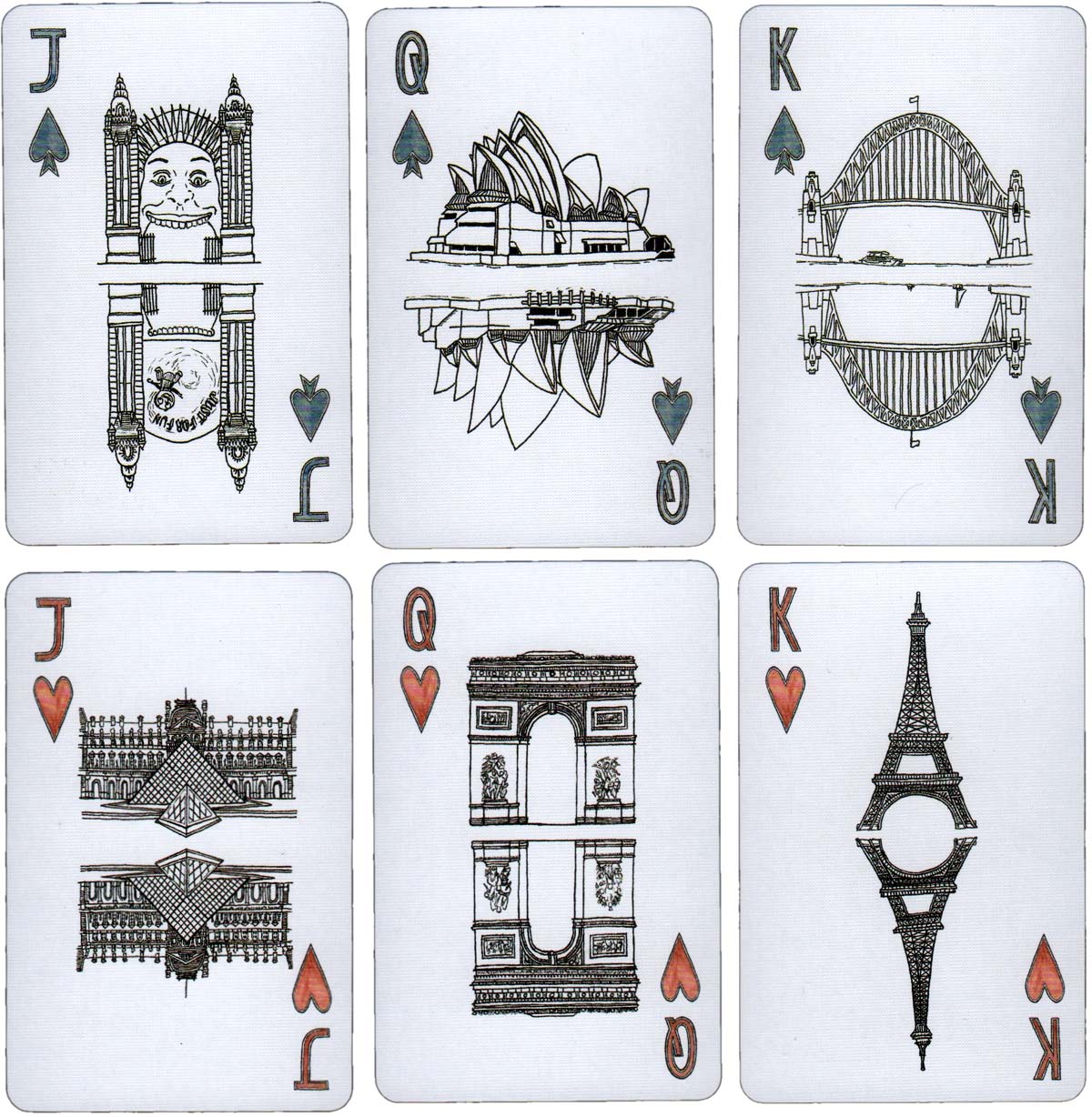 Erlenmeyer City Sights hand-illustrated playing cards by Stephanie Gray, 2015