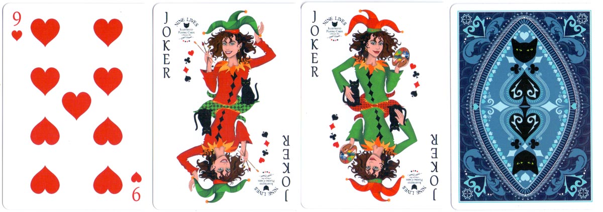 Nine Lives Playing Cards designed by Annette Abolins, 2016