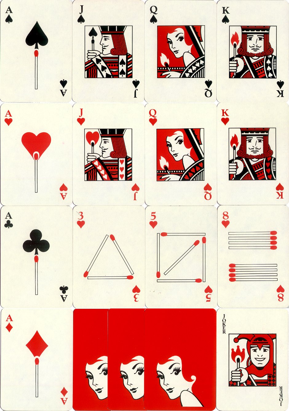 Redheads Match Poker Playing Cards published by Bryant & May, c.1975-80