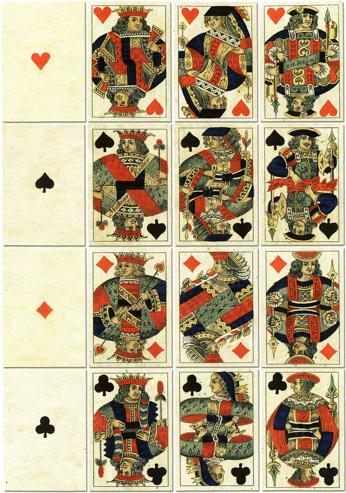 Vienna pattern, or 'Wiener Bild' pack, manufactured by Mathias Koller, Vienna, c.1815 Vienna pattern, or 'Wiener Bild' pack, manufactured by Mathias Koller, Vienna, c.1815