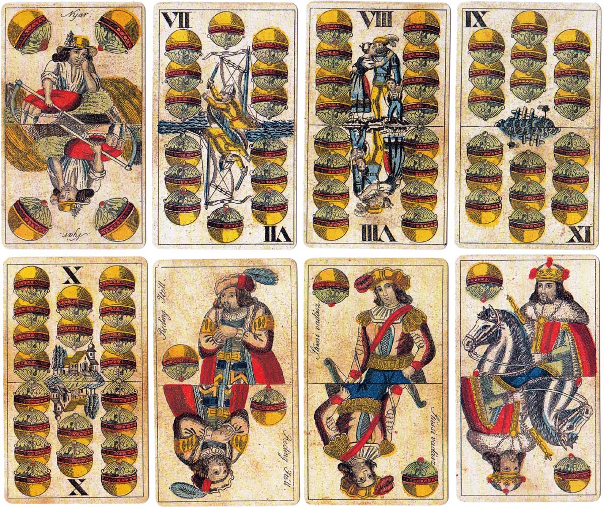 Facsimile of ‘Wilhelm Tell’ Hungarian deck by Salamon Antal, Keczkemét (1860), produced by Piatnik in 1992