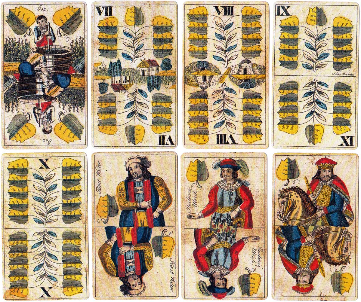 Facsimile of ‘Wilhelm Tell’ Hungarian deck by Salamon Antal, Keczkemét (1860), produced by Piatnik in 1992