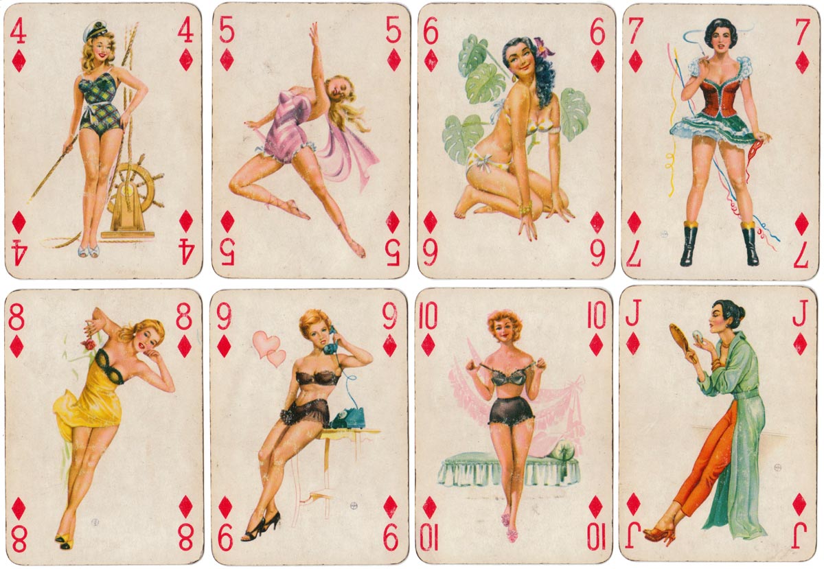 Baby Dolls pinup deck designed by Willy Mayrl, published by Piatnik, 1957
