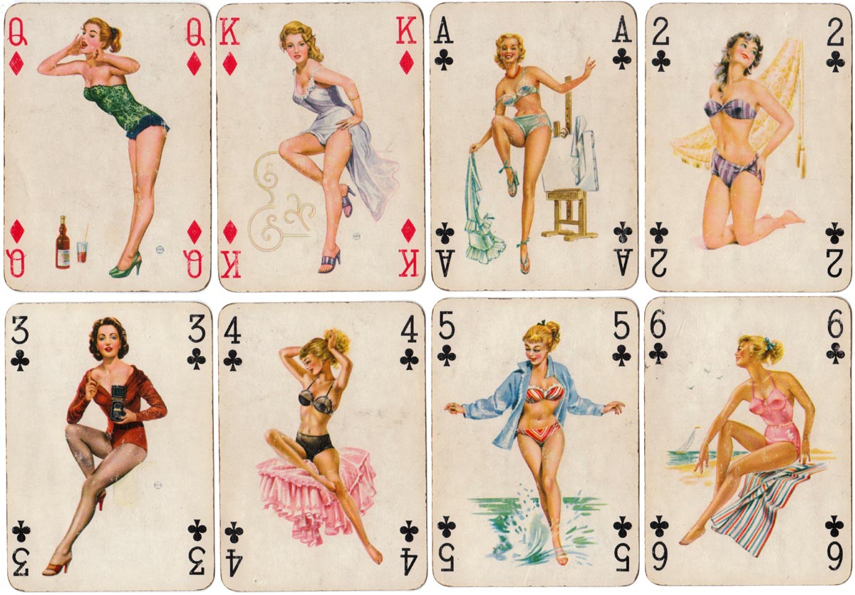 Baby Dolls pinup deck designed by Willy Mayrl, published by Piatnik, 1957