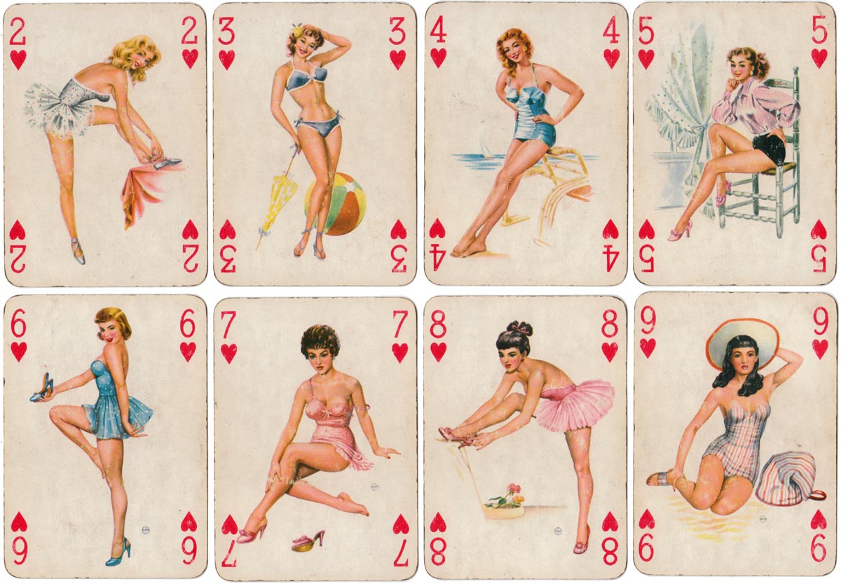 Baby Dolls pinup deck designed by Willy Mayrl, published by Piatnik, 1957