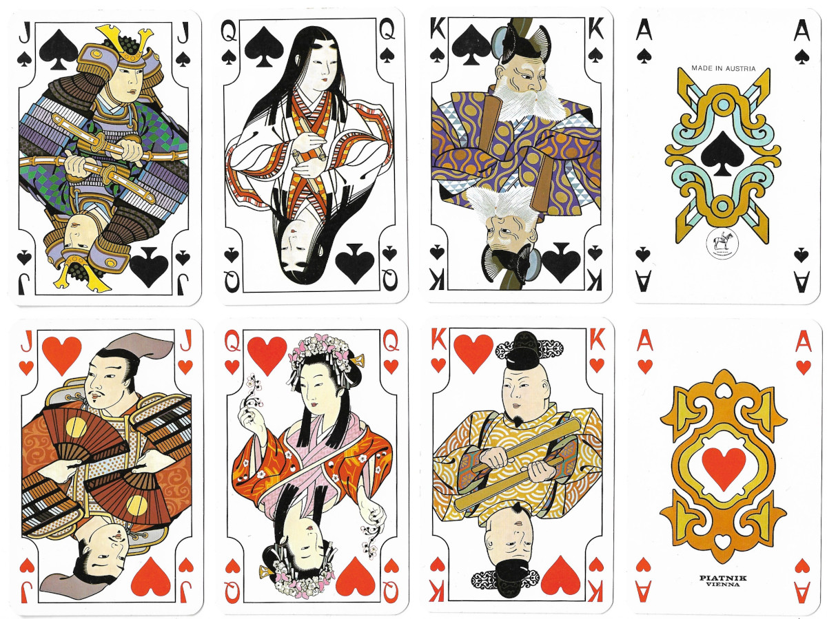 Japan (No. 2143) historical playing cards published by Piatnik, Vienna, 1975