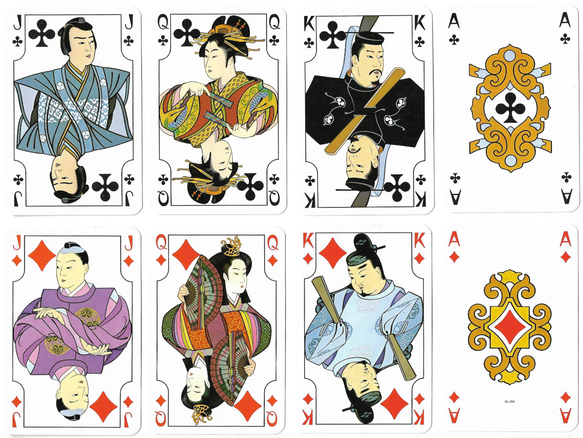Japan (No. 2143) historical playing cards published by Piatnik, Vienna, 1975