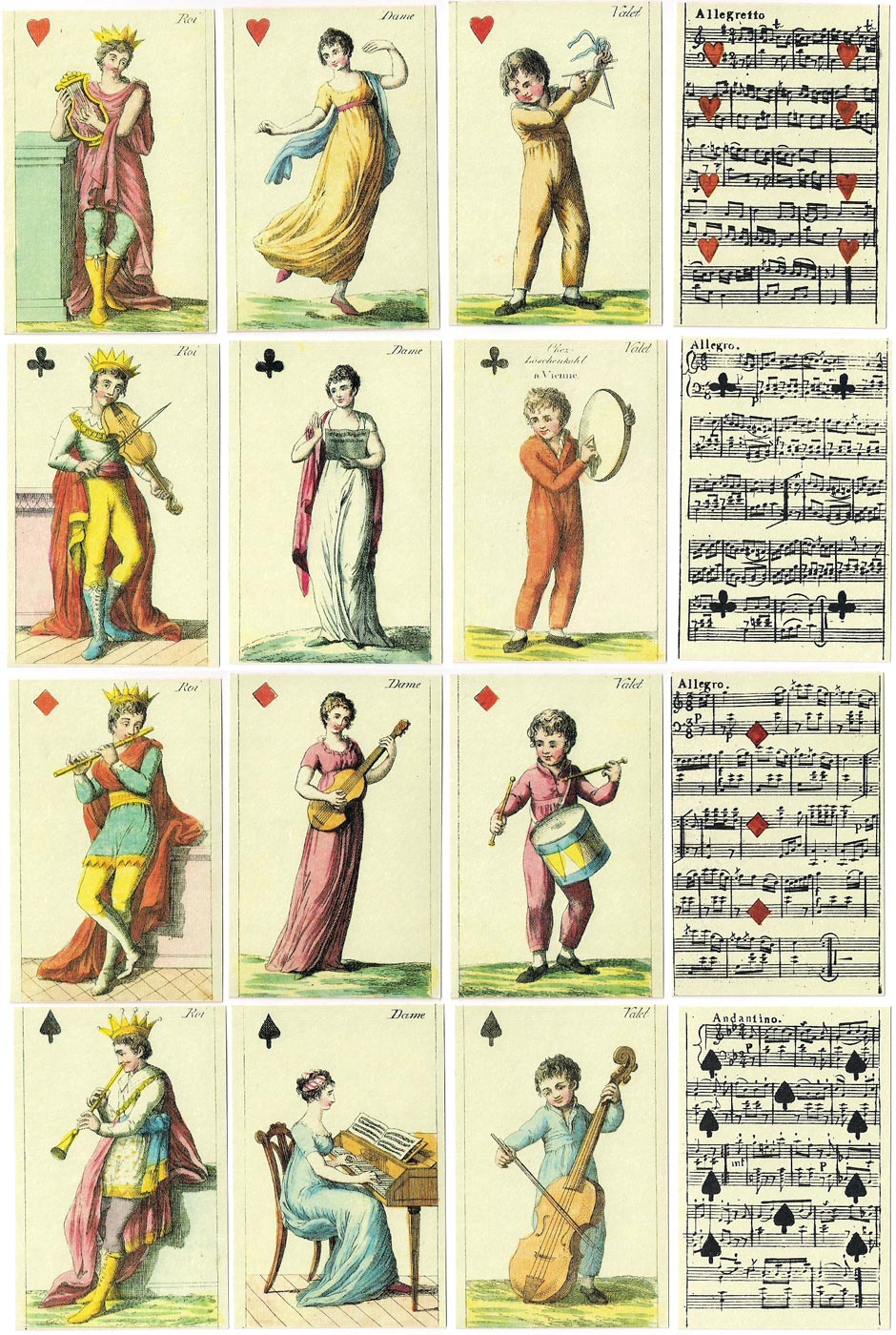 Johann H. Löschenkohl's Musical Playing Cards, originally published in Vienna in 1806