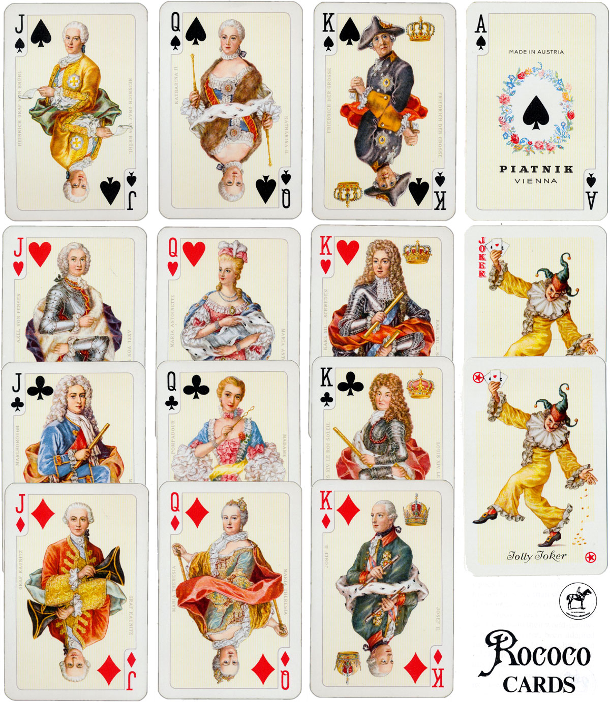 Piatnik’s “Rococo No.2130” playing cards designed by Prof. Kuno Hock, 1975