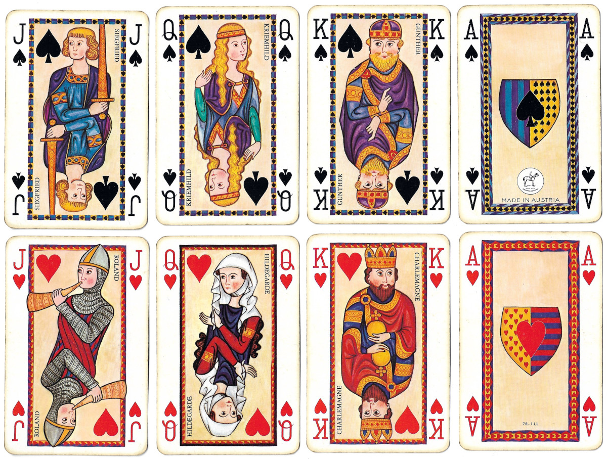 Saga No. 2140 playing cards published by Piatnik, Austria, 1978