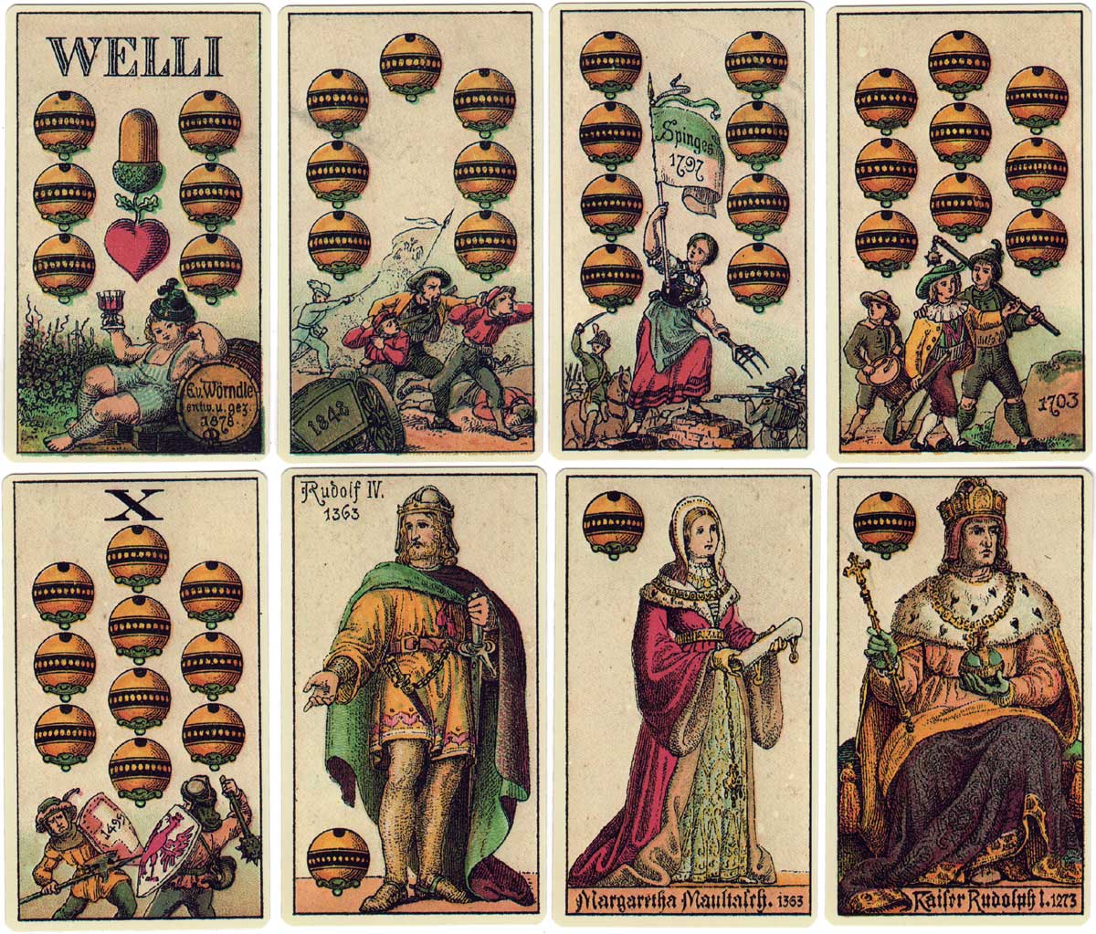 Facsimile of 1878 Tyrolean playing cards published by Piatnik Facsimile of 1878 Tyrolean playing cards published by Piatnik