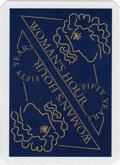 The Woman’s Hour playing cards published by David Westnedge, 1996 The Woman’s Hour playing cards published by David Westnedge, 1996