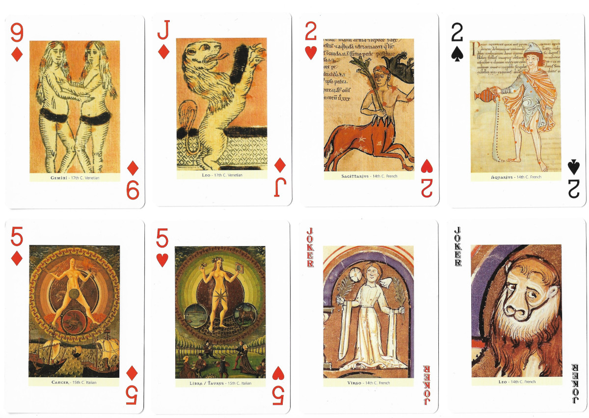 Zodiac No.1182 playing cards manufactured by Piatnik for Bird Playing Cards (UK), 2003