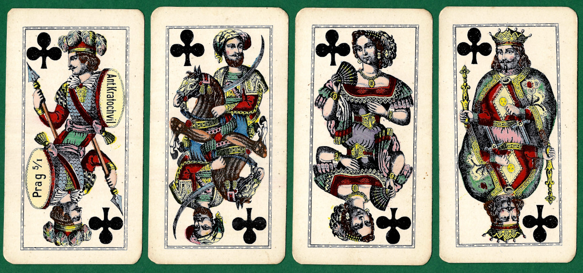 Tarock Cards designed by Josef Neumayer and manufactured by Antonín Kratochvíl, Prague, 1899
