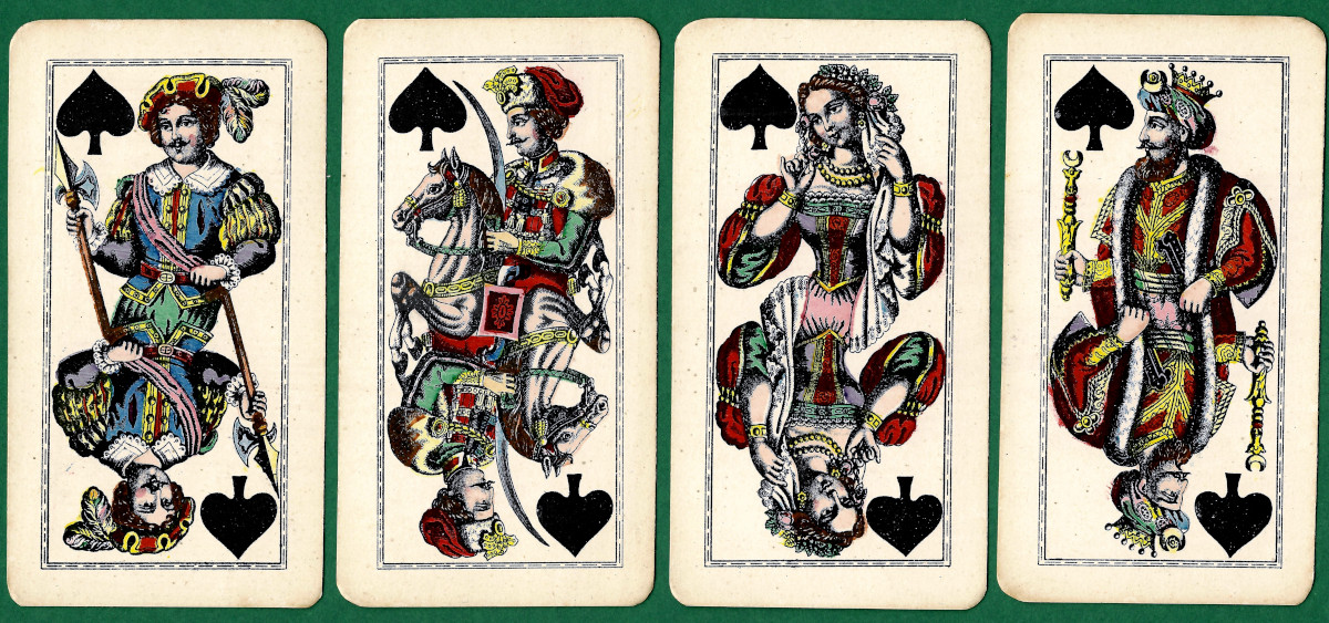 Tarock Cards designed by Josef Neumayer and manufactured by Antonín Kratochvíl, Prague, 1899