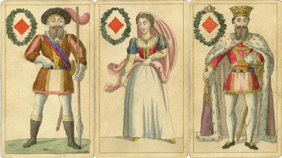 Translucent Playing Cards made by an unknown maker, c.1850