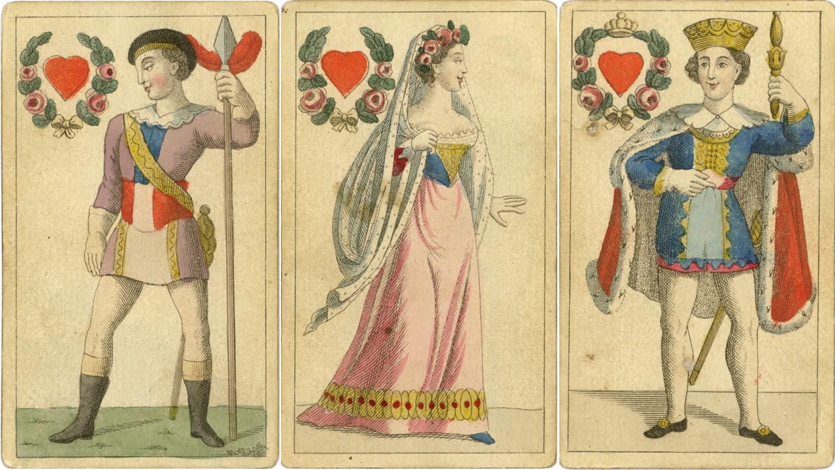 Translucent Playing Cards made by an unknown maker, c.1850