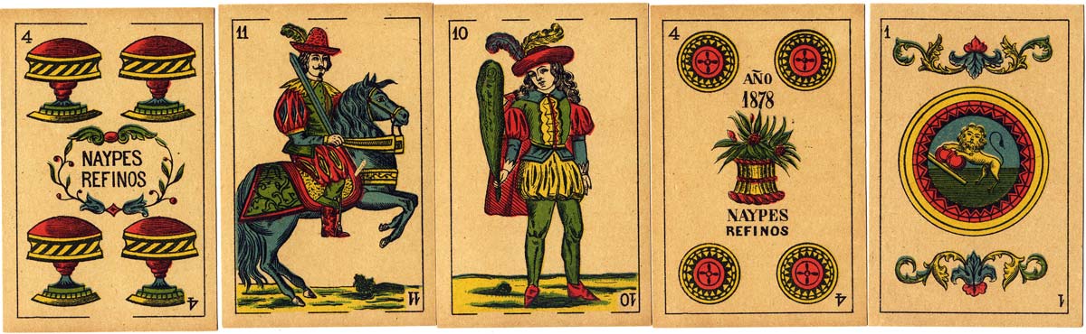 A Todos Alumbra Spanish-suited playing cards, c.1880