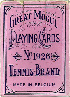 Box from Great Mogul Tennis playing cards, c.1926 Box from Great Mogul Tennis playing cards, c.1926