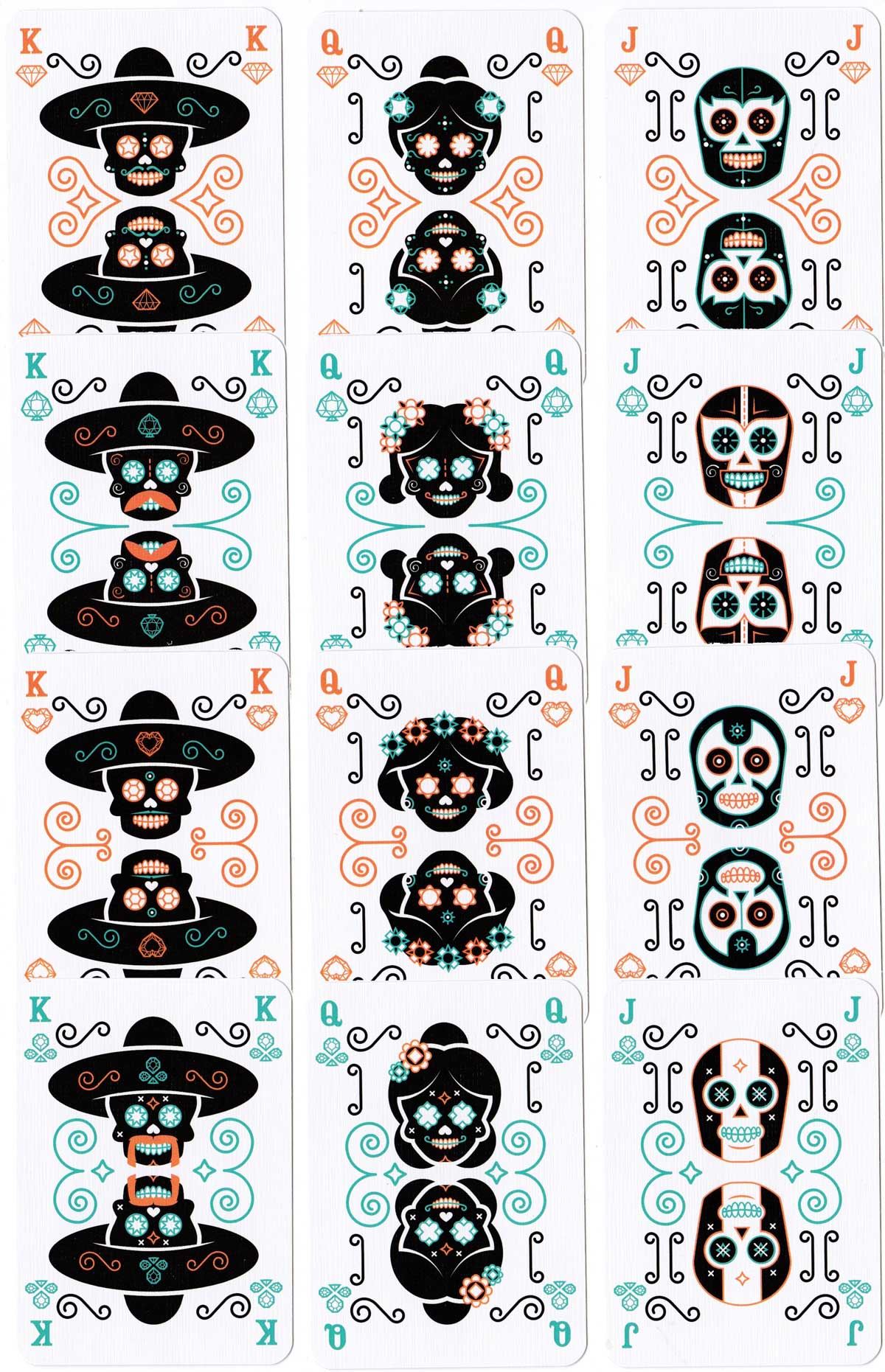 Calavera playing cards designed by Jirs Huygen for Cartamundi, 2015