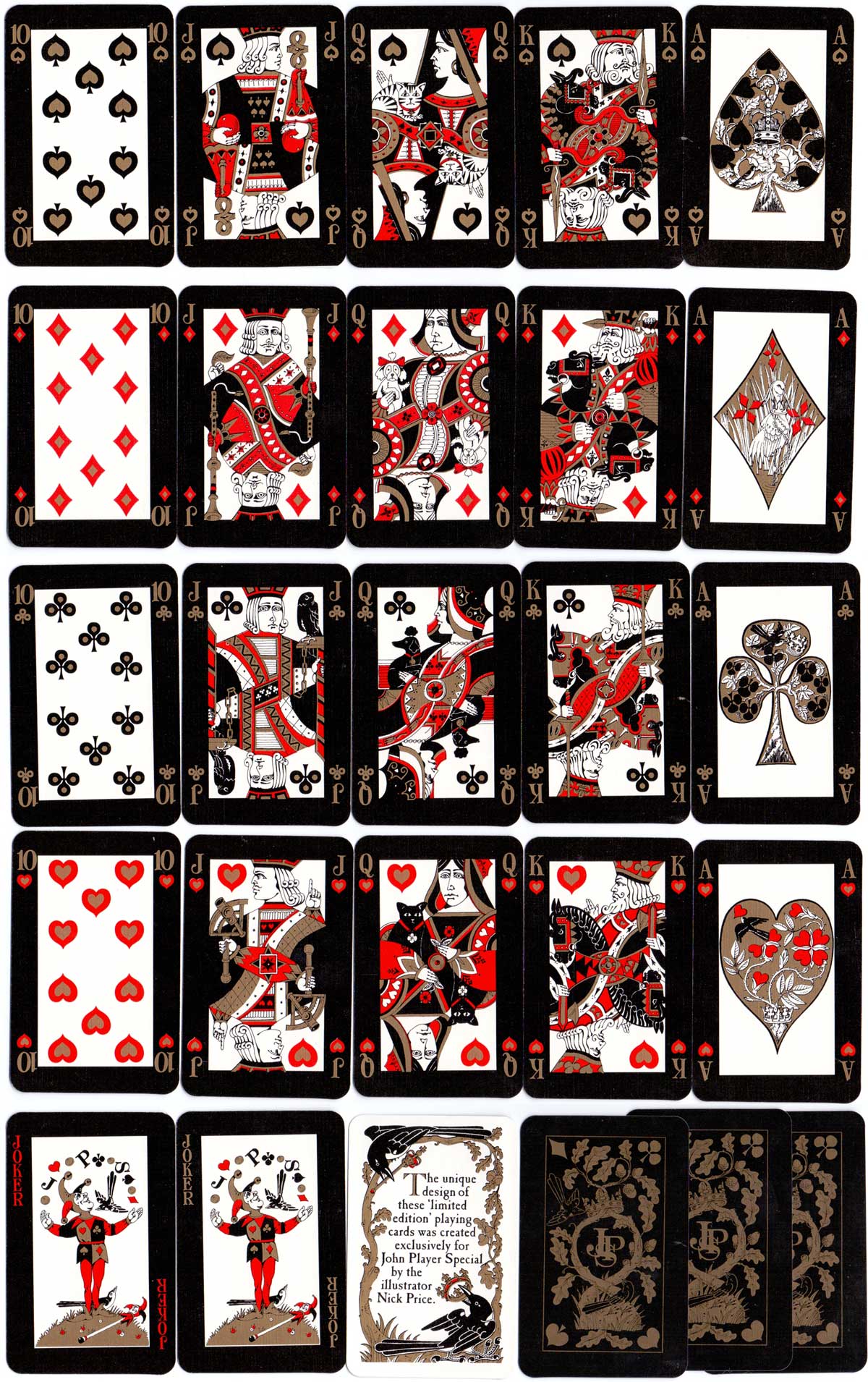 John Player Special non-standard playing cards created by the illustrator Nick Price, 1987