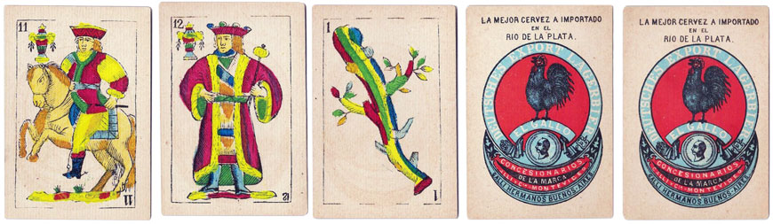 Spanish-suited cards for Cerveza El Gallo, c.1880
