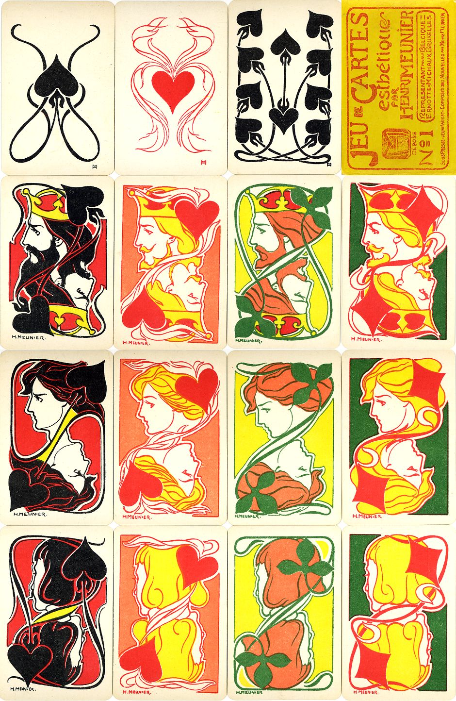 Jeu de Cartes Estétique Nº1, designed by Henri Meunier & published by Ernotte Michaux, 1900