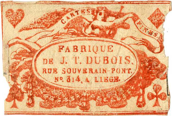 Playing card wrapper, Fabrique de J T Dubois, c.1800-1825 © The Trustees of the British Museum
