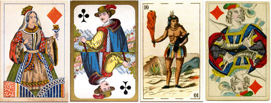 assorted Belgian playing cards, 19th century