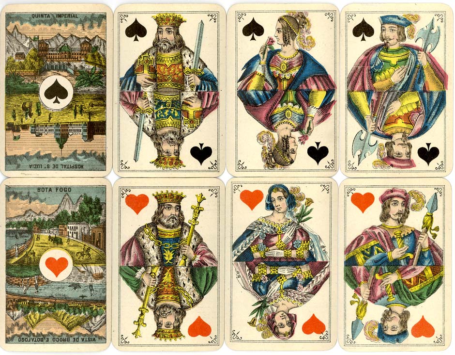 Bongoût pattern playing cards with special scenic Aces for Brazil