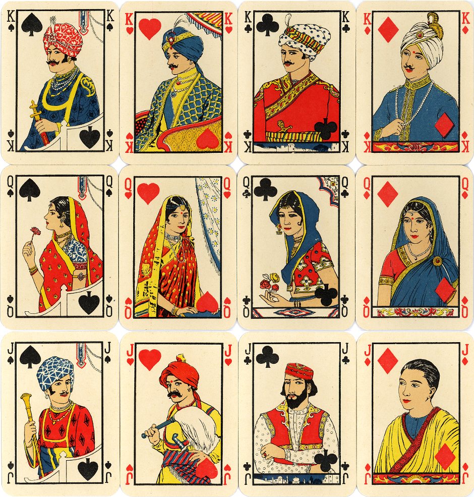 'Dilkhus' playing cards manufactured by Van Genechten, Belgium, 1922