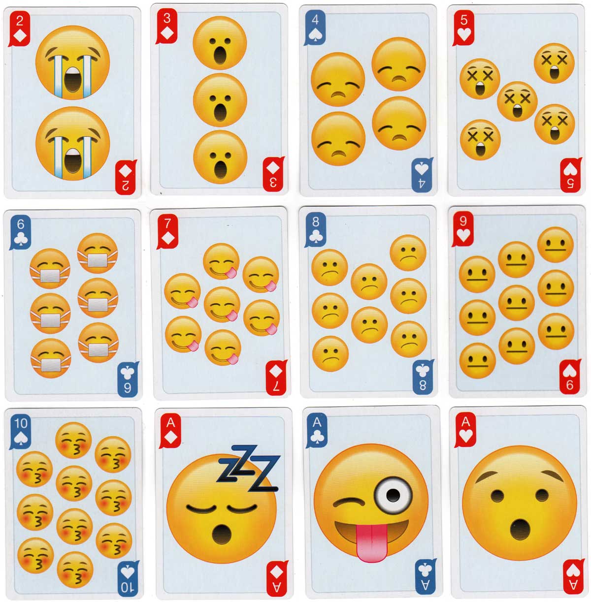 Emoticon playing cards designed by Buy Design Studios, 2016