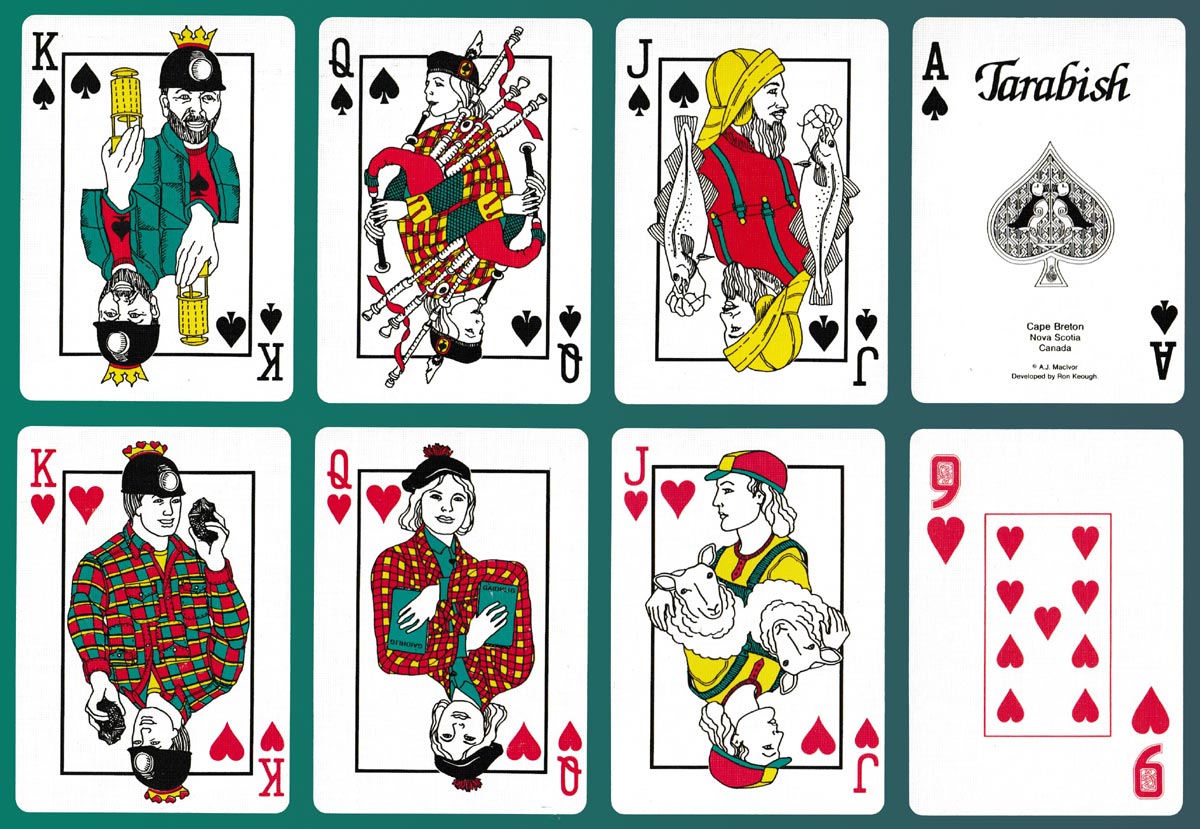 Tarabish playing cards developed and distributed by Ocean Promotion, Sydney, N.S., Canada, c1990