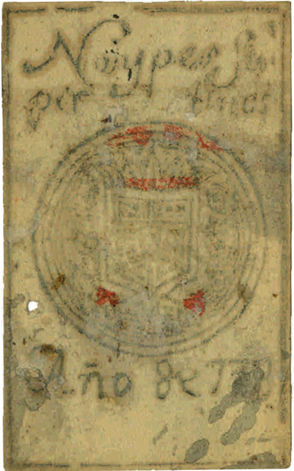 As de oros de una baraja de Naypes Superfinos fechada en 1778. © Colección Museo Histórico Nacional