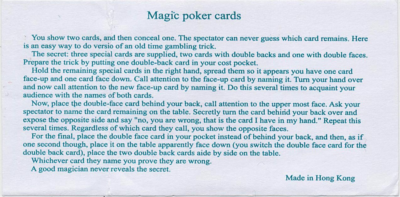“Magic Poker Cards”, 2015 “Magic Poker Cards”, 2015