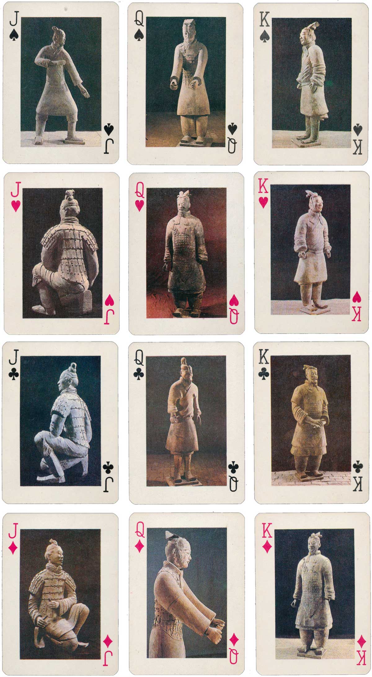 Post Playing Cards featuring photos of the terracotta army