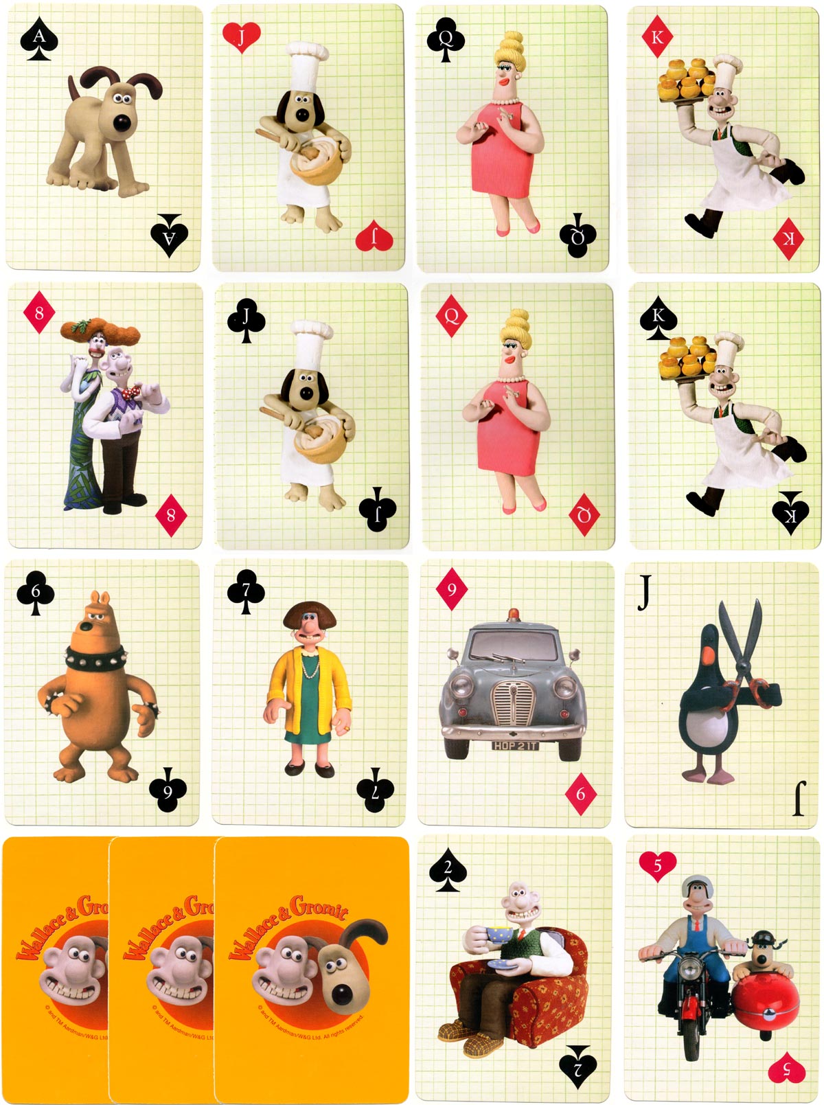 Wallace & Gromit playing cards published by Marks & Spencer, 2009