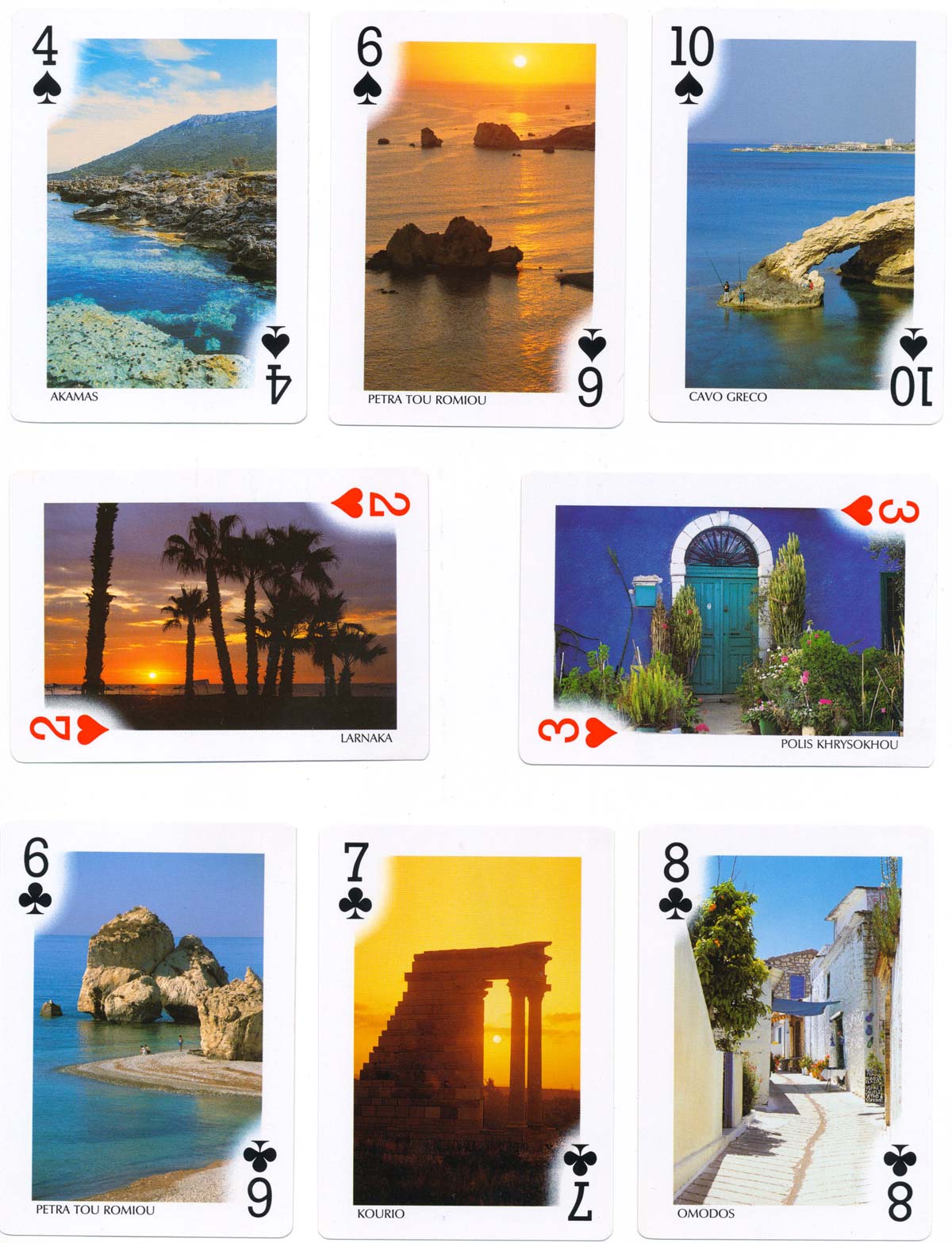 Cyprus Souvenir playing cards published by Editions Michalis Toubis S.A., 1998