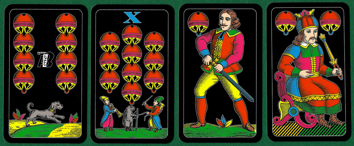 Antracit Prager Single-headed playing cards manufactured by ABOne, Czech Republic, 2020