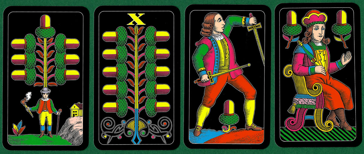 Antracit Prager Single-headed playing cards manufactured by ABOne, Czech Republic, 2020