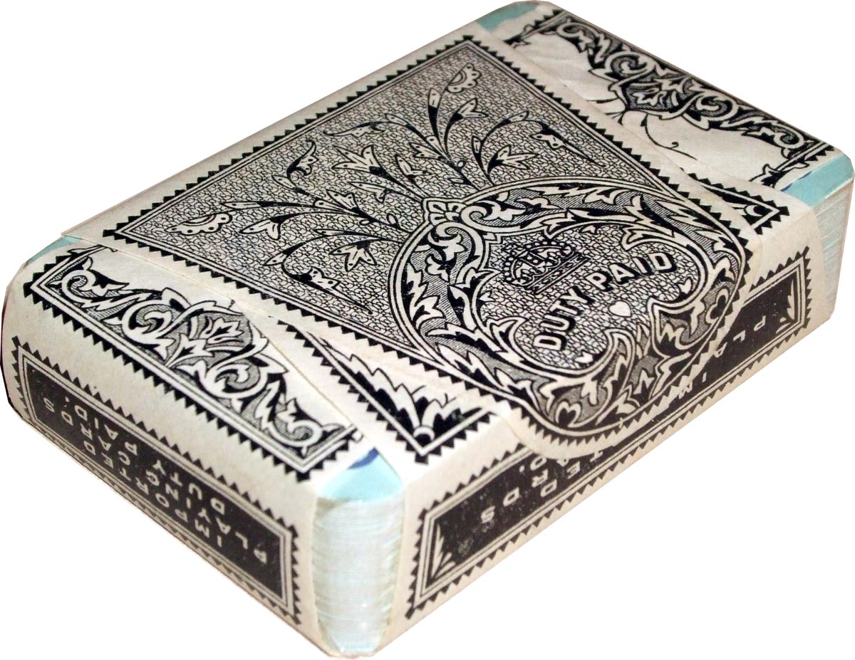 Patience playing cards No.140 published by Obchodni Tiskarny of Prague in import tax wrapper, c.1955 Patience playing cards No.140 published by Obchodni Tiskarny of Prague in import tax wrapper, c.1955
