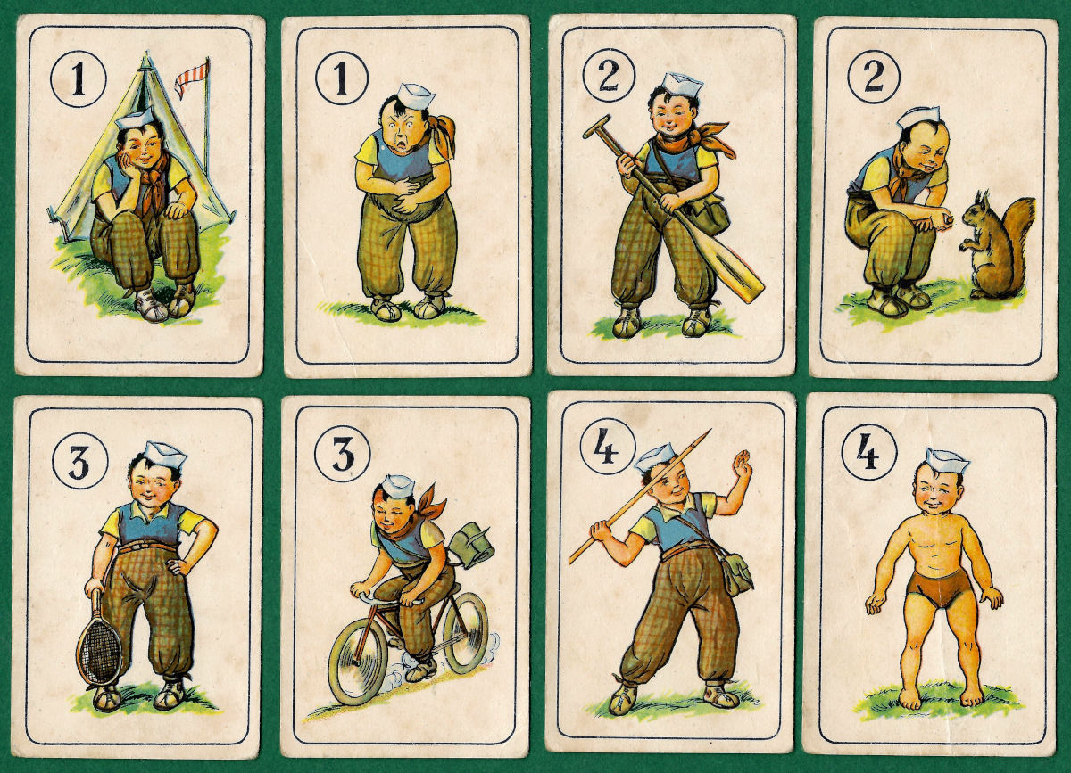 Trampulínek card game produced by Josef Chroust  (Children’s Game Publisher), Prague, Czechoslovakia, 1940
