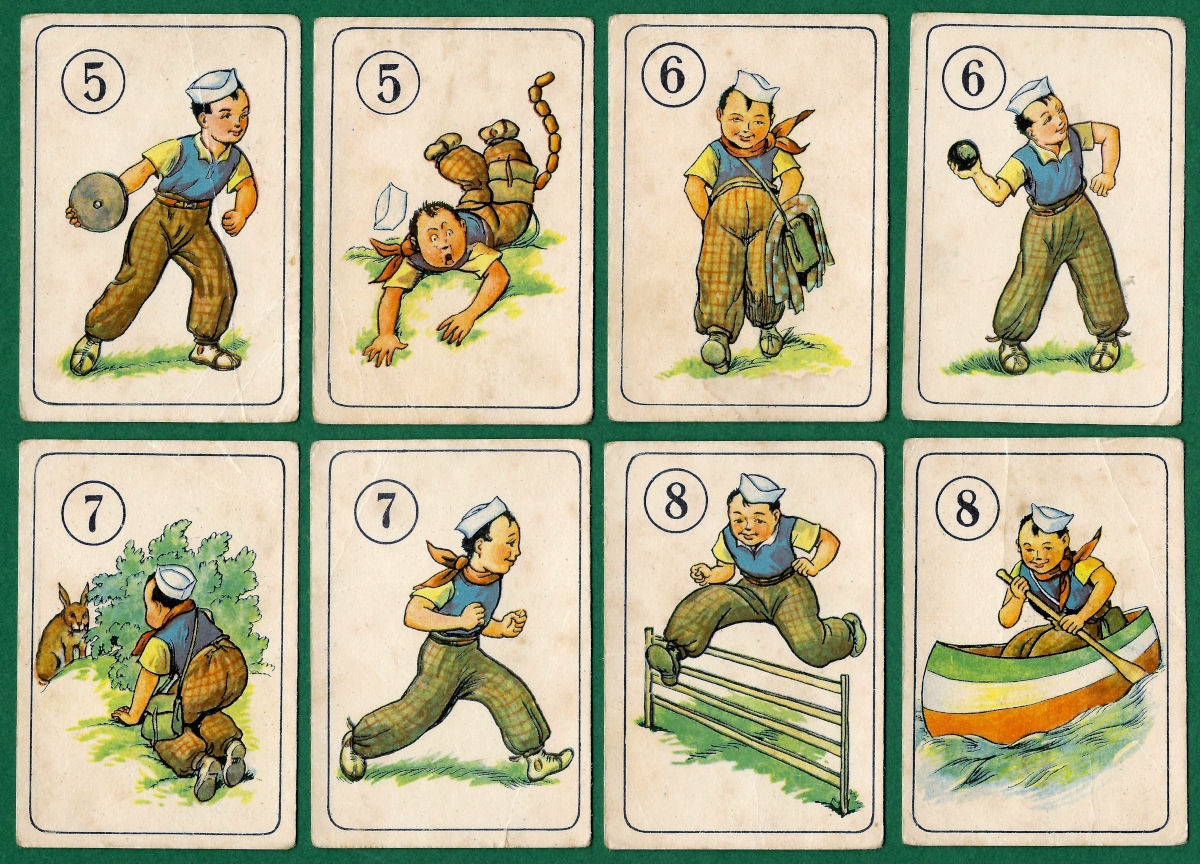 Trampulínek card game produced by Josef Chroust  (Children’s Game Publisher), Prague, Czechoslovakia, 1940