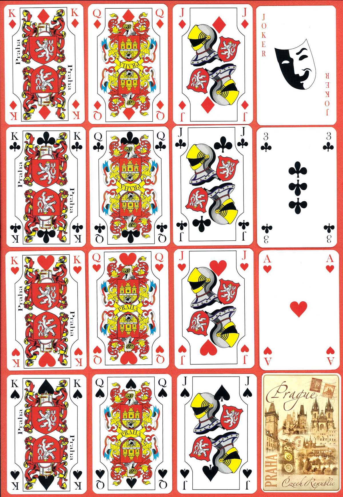 Prague Heraldic Poker Cards published by Suvenyry, Prague, c.2010