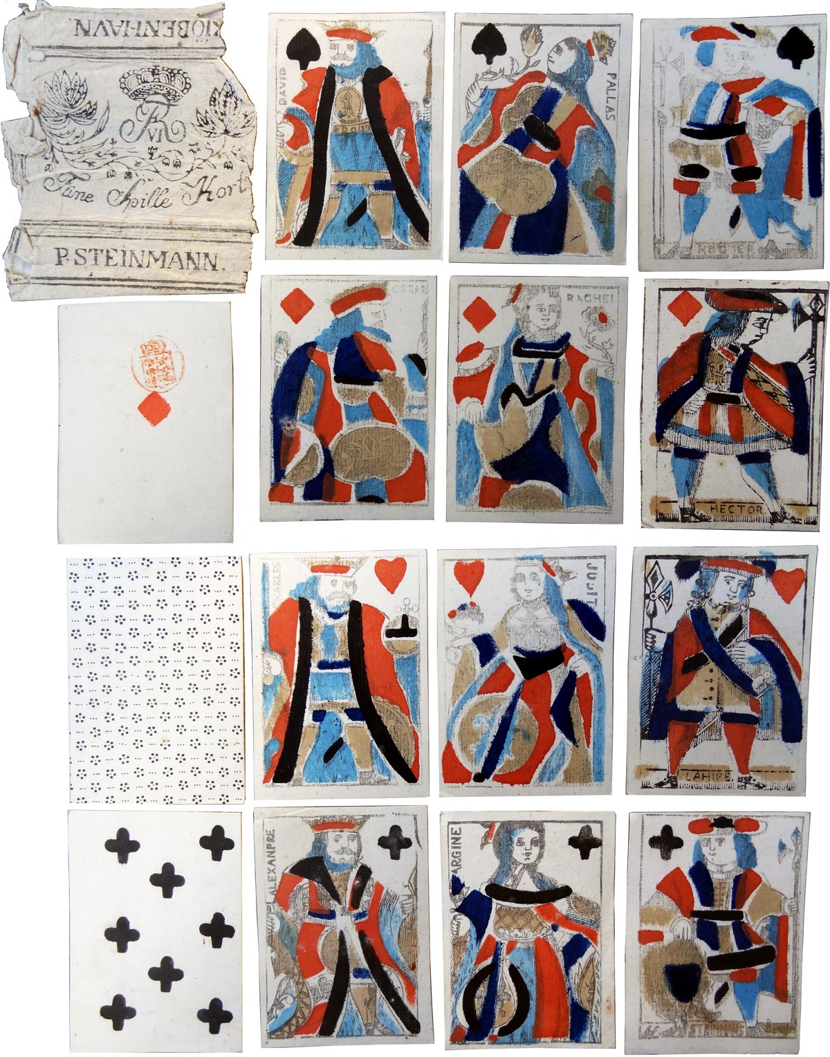 cards in the French style manufactured by P. Steinmann, Copenhagen, c.1810-20 cards in the French style manufactured by P. Steinmann, Copenhagen, c.1810-20